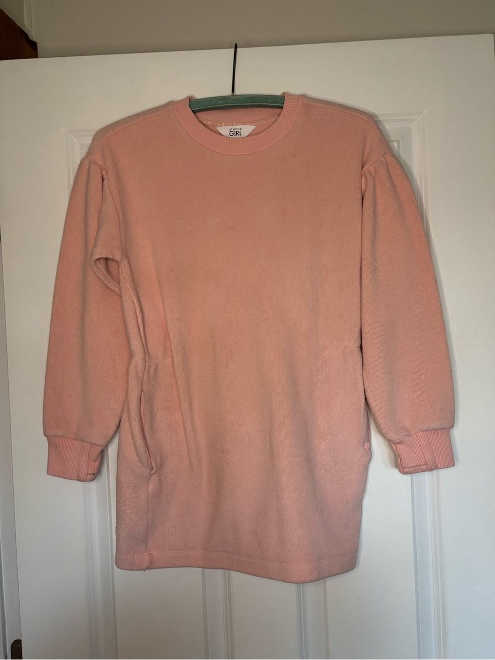 Athleta Girl Cozy Karma Dress Pink Fleece M 8-10
